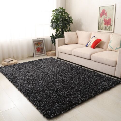 Charcoal Plain Shaggy Rug - Snug - 120x170cm (4'x5'8")