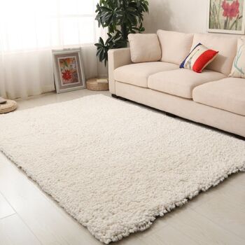 Tapis Shaggy uni ivoire - Snug - 160x230cm (5'4"x7'8") 2