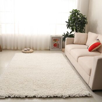 Tapis Shaggy uni ivoire - Snug - 200x290cm (6'8"x9'7") 3