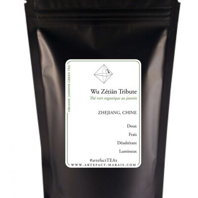 Wu Zetian, Organic Chinese jasmine green tea, 100g packet in bulk