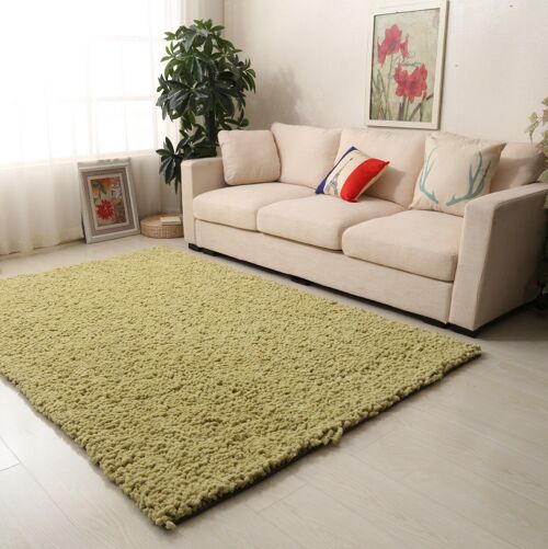 Lime Green Plain Shaggy Rug - Snug - 200x290cm (6'8"x9'7")