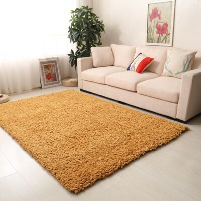 Mustard Plain Shaggy Rug - Snug - 120x170cm (4'x5'8")