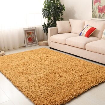 Tapis Shaggy uni moutarde - Snug - 160x230cm (5'4"x7'8") 2