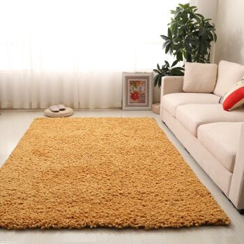 Tapis Shaggy uni moutarde - Snug - 160x230cm (5'4"x7'8") 3