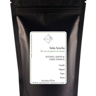 Soba Sencha, Japanese green tea with buckwheat seeds, Pack of 100g in bulk