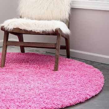 Tapis Shaggy Rose Plain Circle - California - Cercle 150cm 2