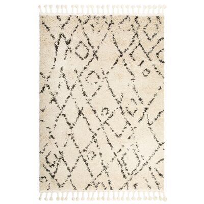 Cream Abstract Diamond Boho Rug - Michigan - 120x170cm (4'x5'8")