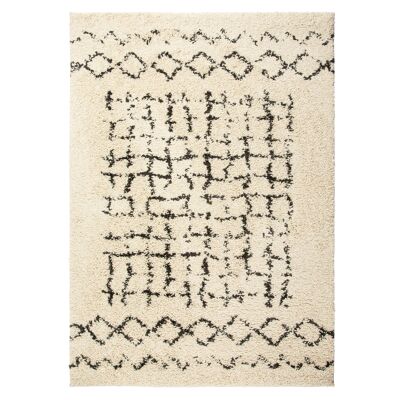 Cream Criss Cross Boho Rug - Michigan - 200x290cm (6'8"x9'7")