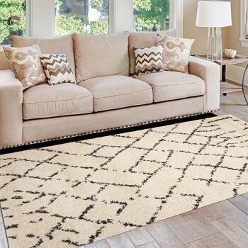 Tapis Boho Diamant Rustique Crème - Michigan - 160x230cm (5'4"x7'8") 2