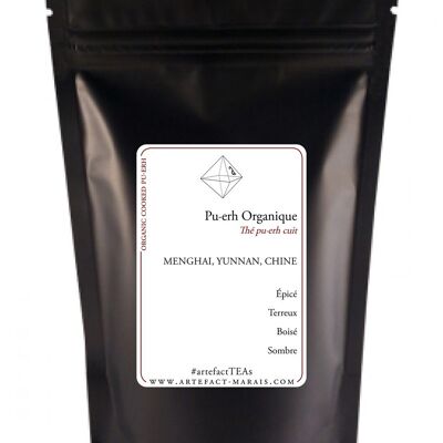 Pu-erh BIO, Post-fermented black tea from China BIO, Pack of 100g in bulk