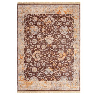 Brown Boho Flower Rug - Kansas - 120x170cm (4'x5'8")