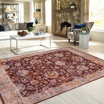 Tapis à fleurs bohème marron - Kansas - 160x230cm (5'4"x7'8") 2