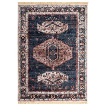 Tapis Vintage Bohème Bleu - Kansas - 160x230cm (5'4"x7'8") 1