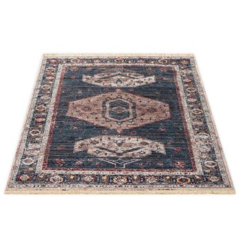 Tapis Vintage Bohème Bleu - Kansas - 160x230cm (5'4"x7'8") 8