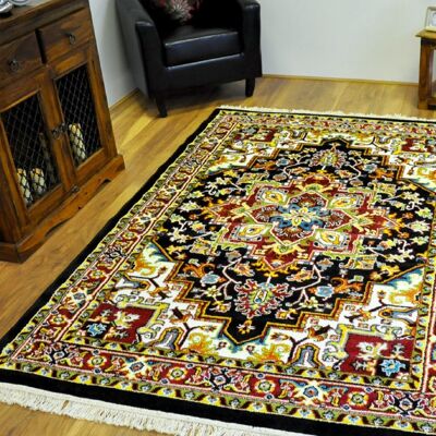 Black Persian Heriz Rug - Dakota - 80x150cm (2'8"x5')