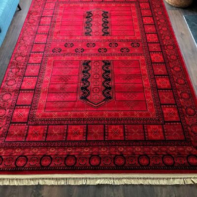 Red Oriental Rug - Afghan - 120x170cm (4'x5'8")