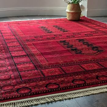 Tapis Oriental Rouge - Afghan - 200x290cm (6'8"x9'7") 3