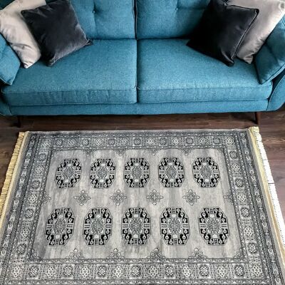 Grey Cubism Rug - Afghan - 160x230cm (5'4"x7'8")