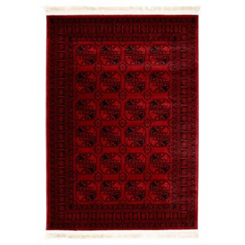 Tapis Cubisme Rouge - Afghan - 200x290cm (6'8"x9'7") 2