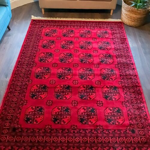 Red Cubism Rug - Afghan - 300x400cm (9'9"x13'2")