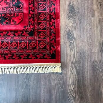 Tapis Cubisme Rouge - Afghan - 300x400cm (9'9"x13'2") 5