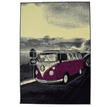 Tapis de camping-car rétro gris et violet - Texas - 120x170cm (4'x5'8") 2