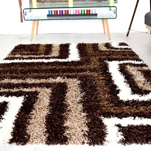 Brown Tides Shaggy Rug - California - 60x230cm (2'x7'8")