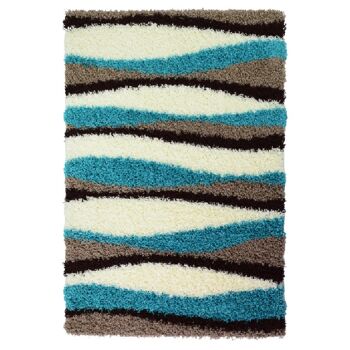 Tapis Shaggy Teal Waves - Californie - 80x150cm (2'8"x5') 2