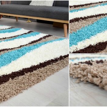 Tapis Shaggy Teal Waves - Californie - 80x150cm (2'8"x5') 4