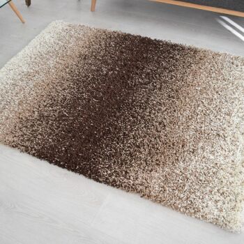 Tapis Shaggy Mélange Marron - Californie - 80x150cm (2'8"x5') 3