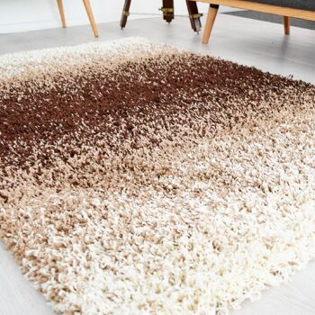 Tapis Shaggy Mélange Marron - Californie - 80x150cm (2'8"x5') 5