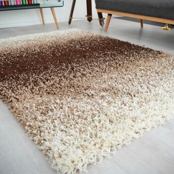 Tapis Shaggy Mélange Marron - Californie - 80x150cm (2'8"x5') 6