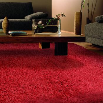 Tapis Shaggy Rouge Solide - New York - 200x290cm (6'8"x9'7") 1