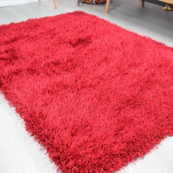 Tapis Shaggy Rouge Solide - New York - 200x290cm (6'8"x9'7") 2