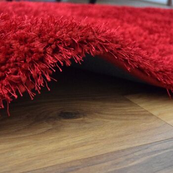 Tapis Shaggy Rouge Solide - New York - 200x290cm (6'8"x9'7") 3