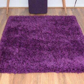 Tapis Shaggy Violet Uni - New York - 60x110cm (2'x3'7") 1