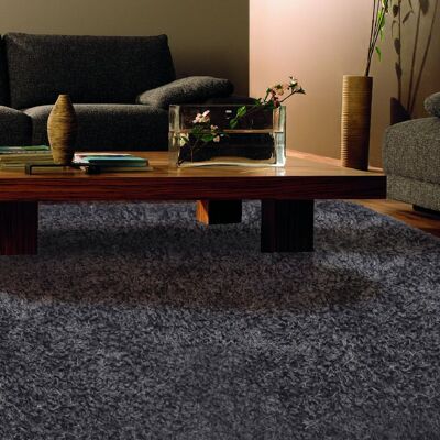 Black Solid Shaggy Rug - New York - 80x150cm (2'8"x5')