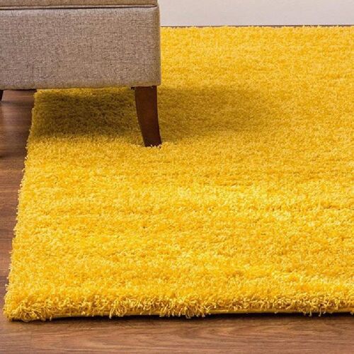 Mustard Plain Shaggy Rug - California - 60x110cm (2'x3'7")