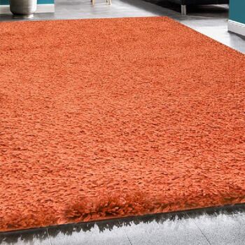 Tapis Shaggy Plain Terracotta - California - 160x230cm (5'4"x7'8") 2