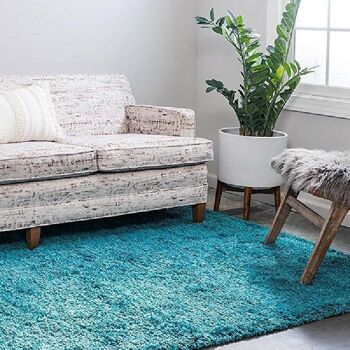 Tapis Shaggy Plain Teal - California - 60x230cm (2'x7'8") 3