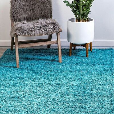 Teal Plain Shaggy Rug - California - 120x170cm (4'x5'8")