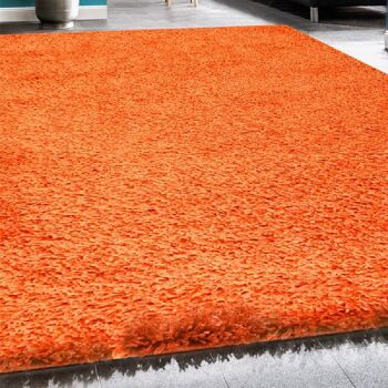 Tapis Shaggy Orange Uni - Californie - 80x150cm (2'8"x5') 3