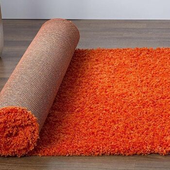 Tapis Shaggy Orange Uni - Californie - 80x150cm (2'8"x5') 5