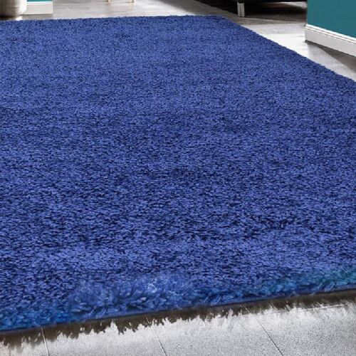 Navy Plain Shaggy Rug - California - 60x230cm (2'x7'8")