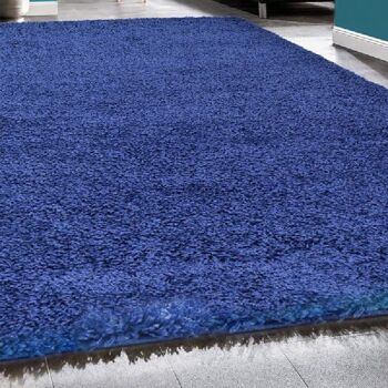 Tapis Shaggy uni bleu marine - California - 120x170cm (4'x5'8") 1