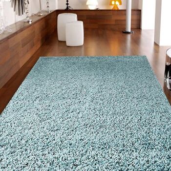 Tapis Shaggy Uni Bleu Oeuf de Canard - Californie - 60x230cm (2'x7'8") 4