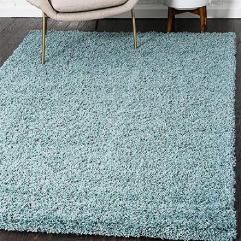 Tapis Shaggy Uni Bleu Oeuf de Canard - Californie - 60x230cm (2'x7'8") 5