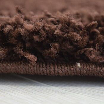 Tapis Shaggy Uni Chocolat - Californie - 80x150cm (2'8"x5') 4