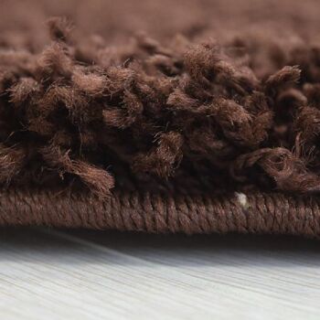 Tapis Shaggy Uni Chocolat - Californie - 160x230cm (5'4"x7'8") 4