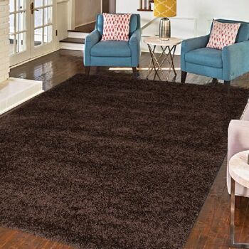 Tapis Shaggy Uni Chocolat - Californie - 240x330cm (8'x11'3") 1